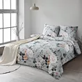 Pościel 140x200 cm bawełna ranforce kolor szary, stalowy z motywem kwiatów ROSITA