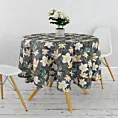 Obrus szyty wielokolorowy z miękkiej tkaniny typu blackout drukowanej w kwiatowy wzór