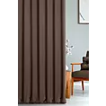 Zasłona szyta na taśmie 5 cm brązowa z gładkiej zaciemniającej tkaniny typu dimout