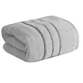 Ręcznik kąpielowy 70x140 cm bawełniany kolor srebrny z kontrastującymi paseczkami 500 g/m2 SIBEL