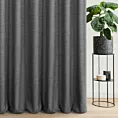 Zasłona szyta na flexach grafitowa z tkaniny blackout zaciemniającej w 100% o naturalnej strukturze
