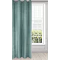 Zasłona turkusowa z matowego welwetu 140x250 cm przelotka - MILO