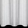 Firana szyta na przelotkach biała z lekko połyskującej etaminy o gęstym splocie, wykończona obciążnikiem