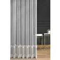 Firana szyta na taśmie 5 cm LEANDRA biało szara z matowej tkaniny haftowanej w falujący wzór