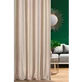 Zasłona szyta na taśmie 5 cm beżowa z miękkiej półmatowej tkaniny welwetowej