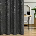 Zasłona szyta na flexach czarno srebrna z miękkiej, szenilowej tkaniny w prążki Italissima Eva Minge