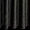Zasłona szyta na taśmie 5 cm czarna z miękkiej tkaniny welwetowej z efektem kreszowania, wykończona obciążnikiem