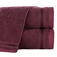 Ręcznik do rąk 30x50 cm bawełniany kolor bordowy z bordiurą w paski 500 g/m2 ABBIE