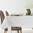 Obrus jasnokremowy 160x350 cm INES z subtelnym haftem dekoracyjnym