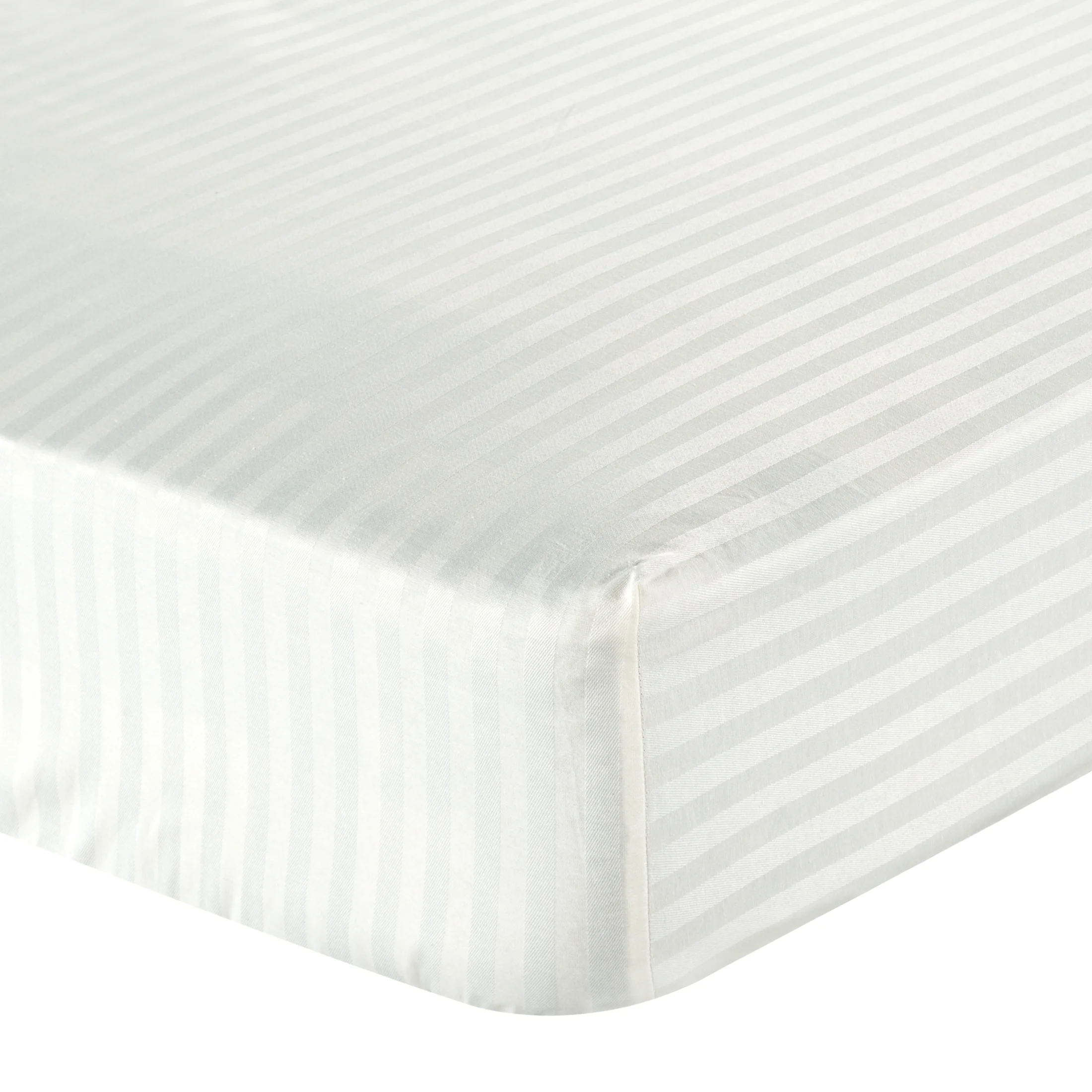 Prześcieradło z gumką 100x200 cm z bawełny kolor kremowy 125 g/m2 w pasy | eurofirany