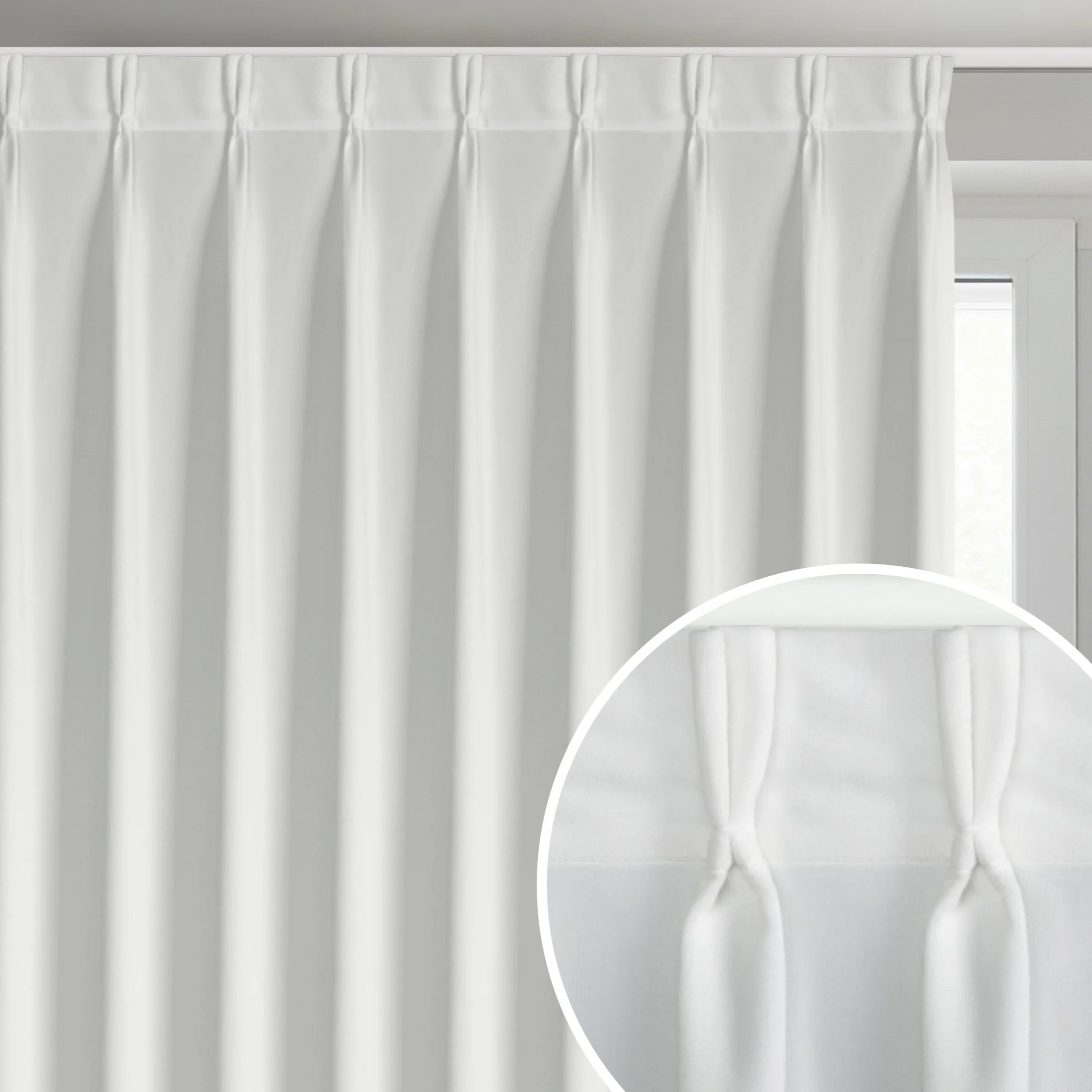 Zasłona biała z welwetowej tkaniny 125x270 cm (wymiar podany na gotowo) system flex - MELANIE | eurofirany