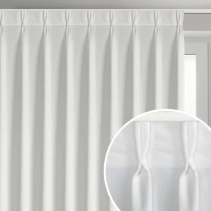 Zasłona biała z welwetowej tkaniny 125x270 cm (wymiar podany na gotowo) system flex - MELANIE