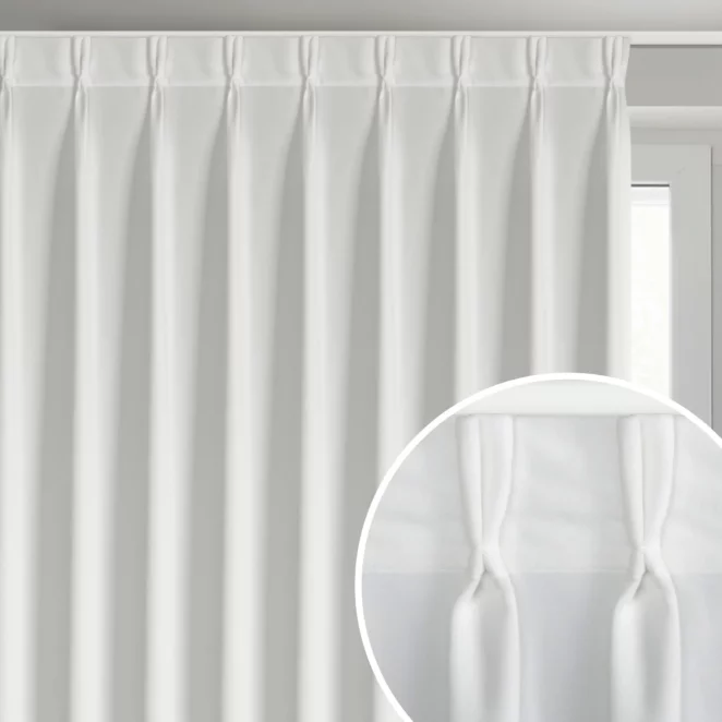 Zasłona biała z welwetowej tkaniny 125x270 cm (wymiar podany na gotowo) system flex - MELANIE
