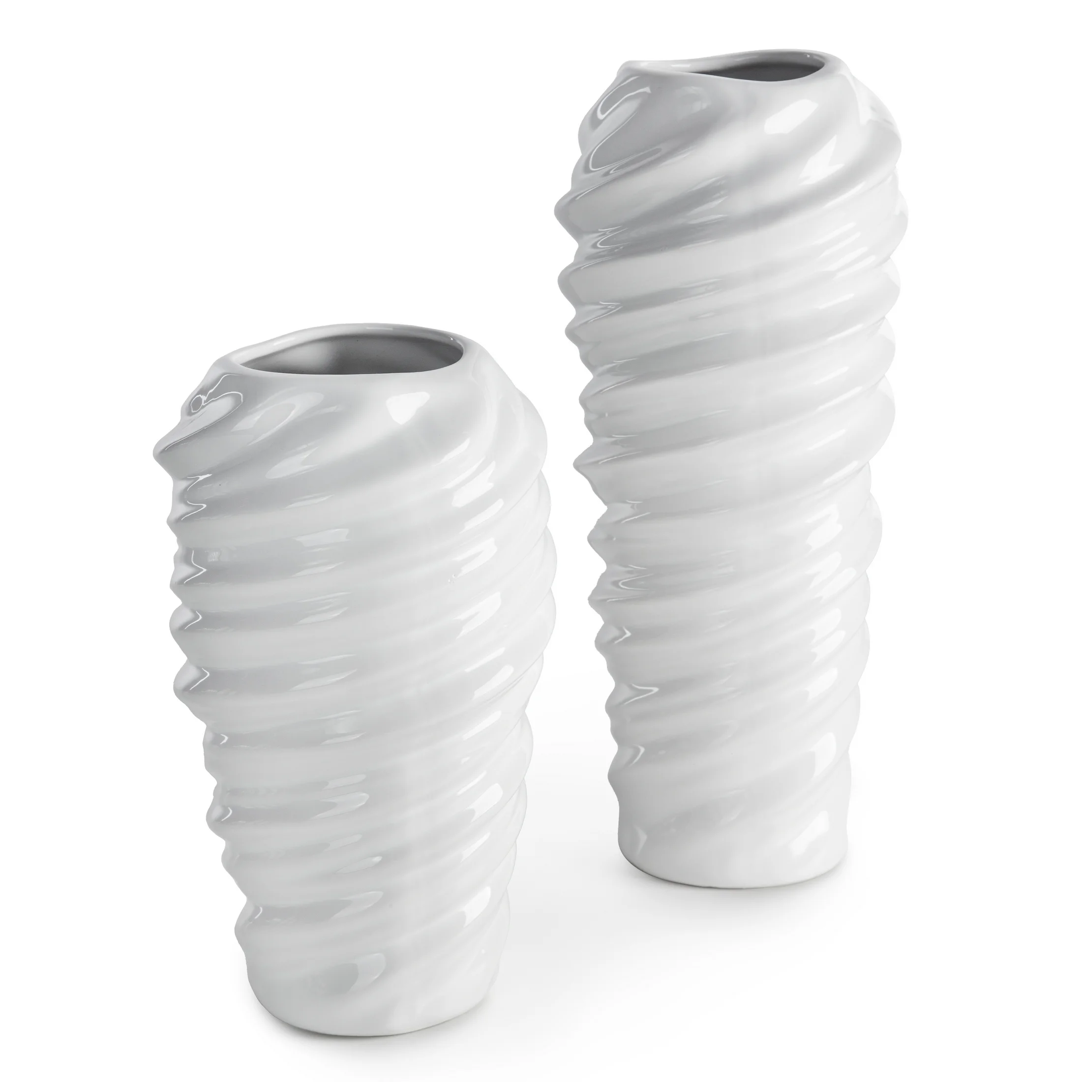 Wazon biały dekoracyjny średnica15x24 cm DIEGO