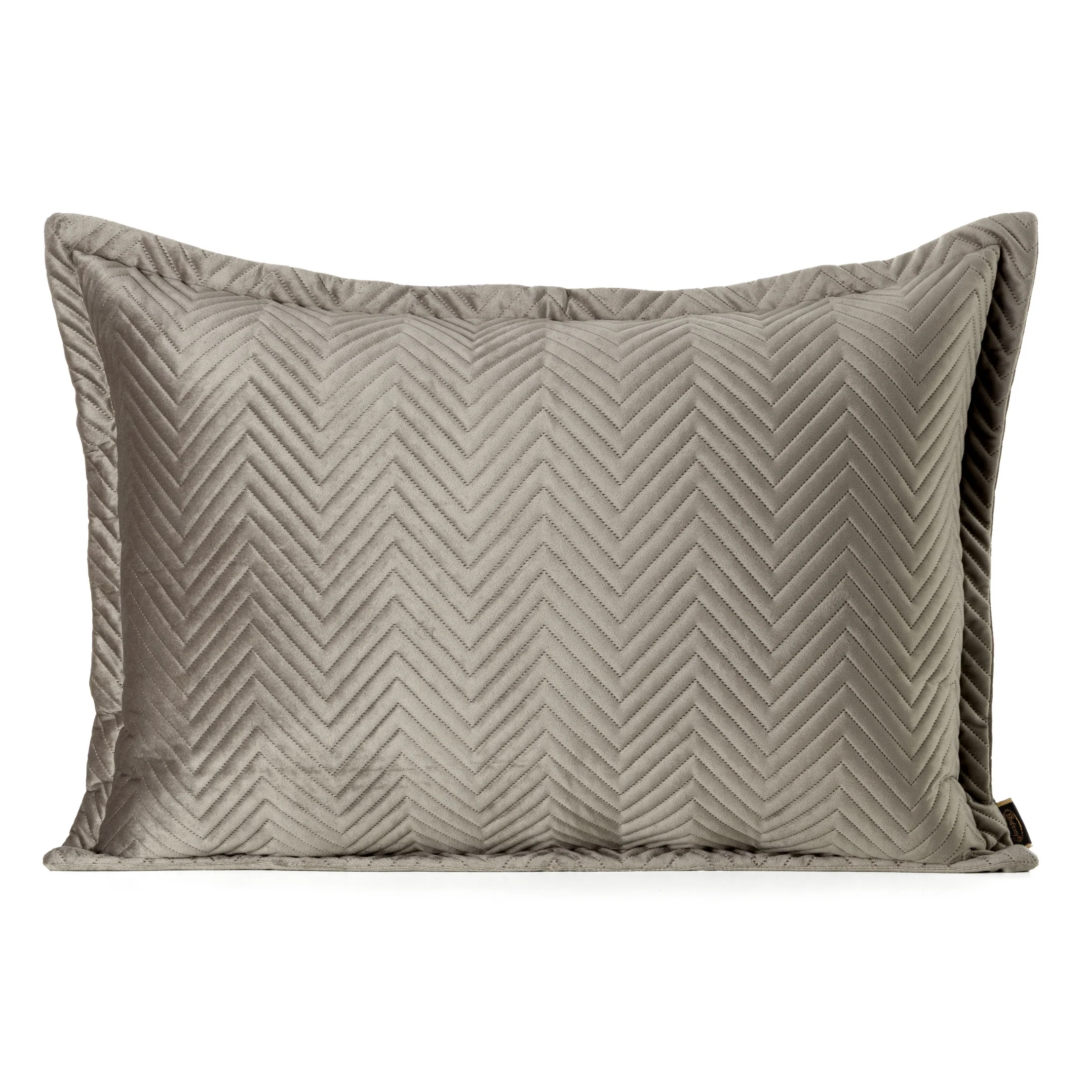 Poszewka na poduszkę 50x70 cm welwetowa, brązowa pikowana w jodełkę metodą hot press SOFIA Eurofirany Premium | eurofirany