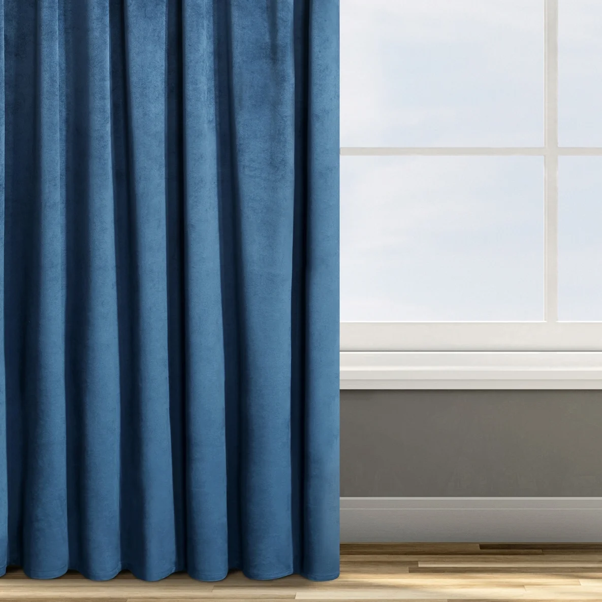 Zasłona welwetowa granatowa 140x270 cm taśma - ROSA - Design 91 | eurofirany