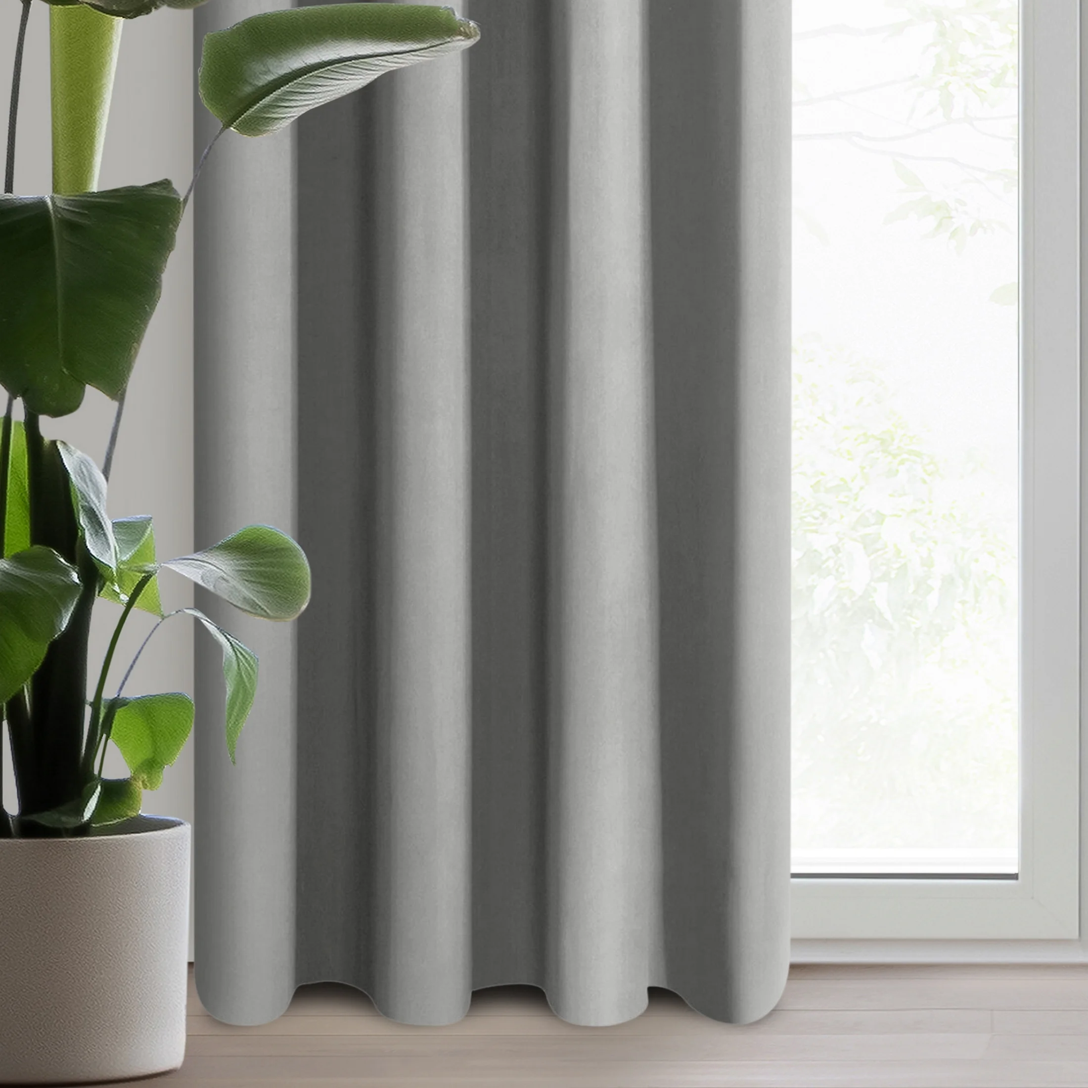 Zasłona szara z gładkiej tkaniny zaciemniającej typu - BLACKOUT 135x250 cm przelotka - PARISA - Design 91 | eurofirany