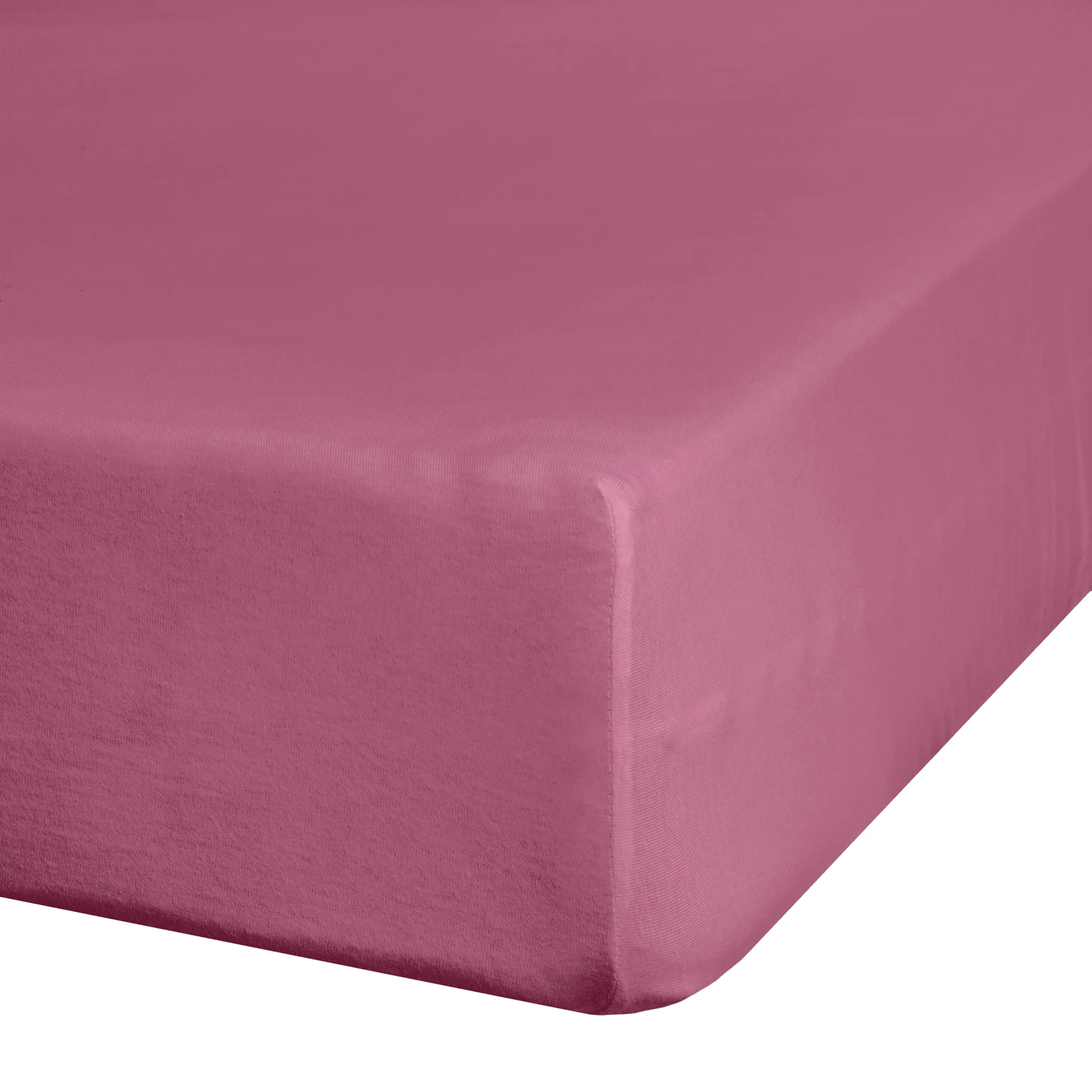 Prześcieradło jersey z gumką 180x200 cm z bawełny kolor różowy 140 g/m2 ADELA | 