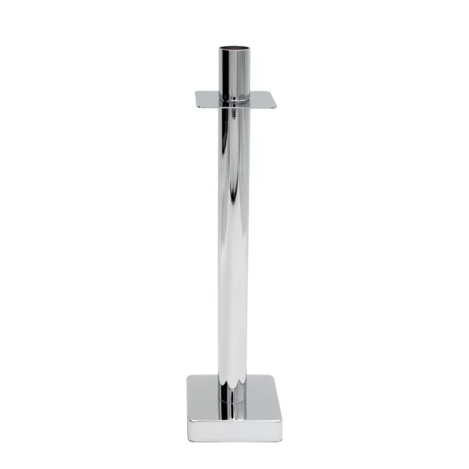 Świecznik metalowy srebrny dekoracyjny w minimalistycznym stylu 8x8x31 cm LORI