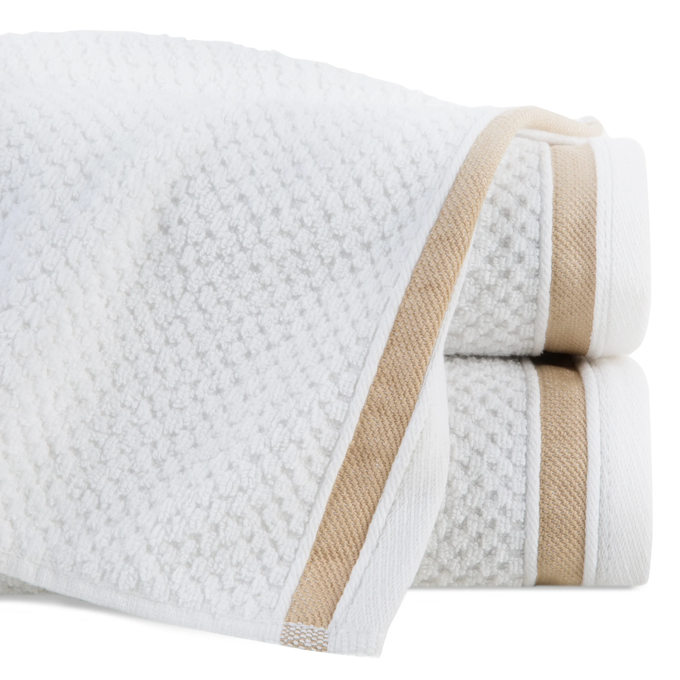 Ręcznik do rąk 30x50 cm bawełniany kolor biały w pasy 500 g/m2 MADLEN