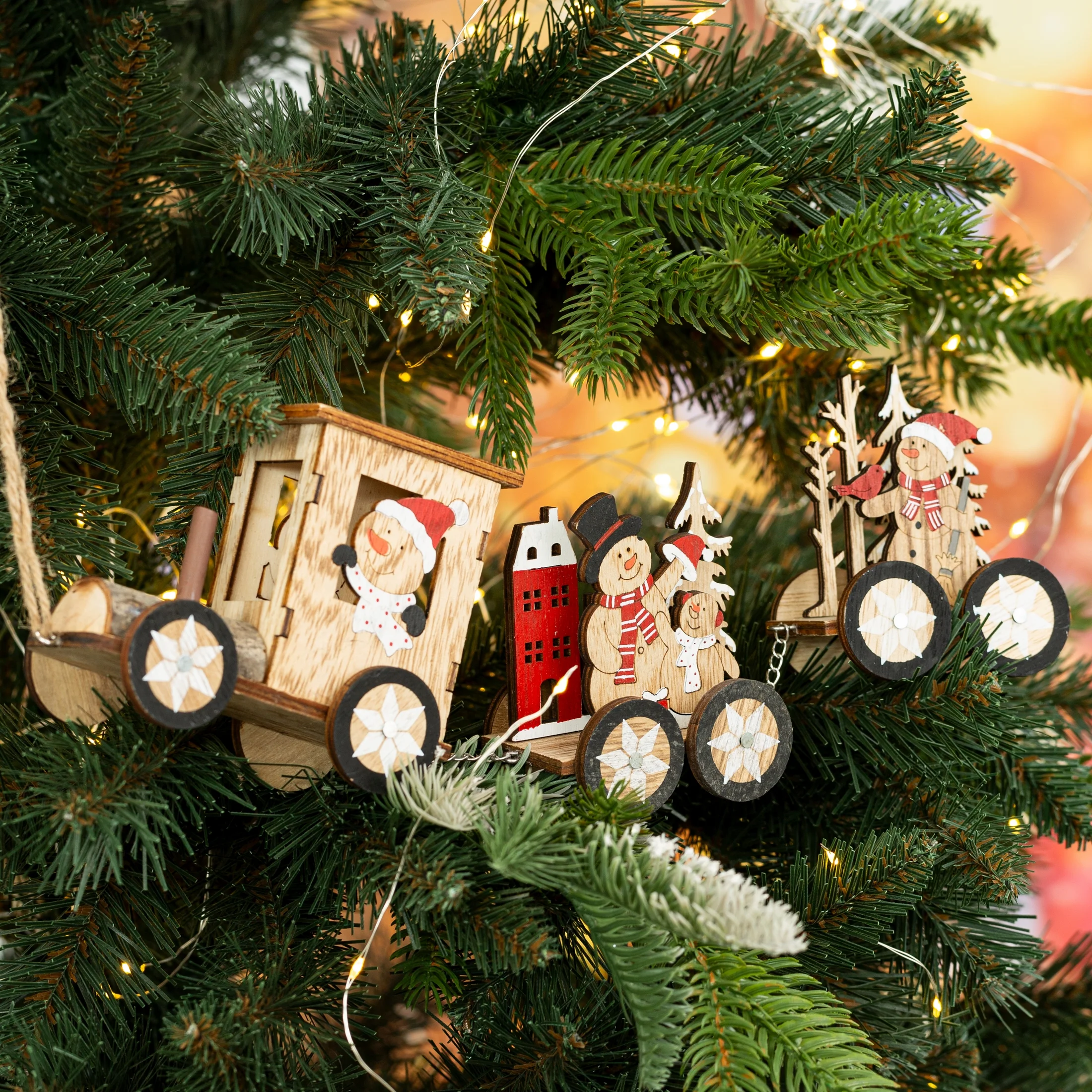 Ozdoba choinkowa ciuchcia w stylu eko | eurofirany