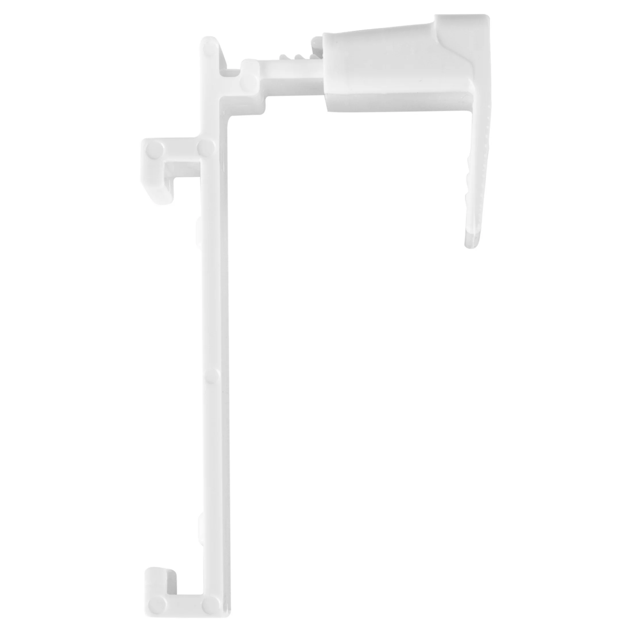 Plastikowy zaczep montażowy na ramę okienną kolor biały