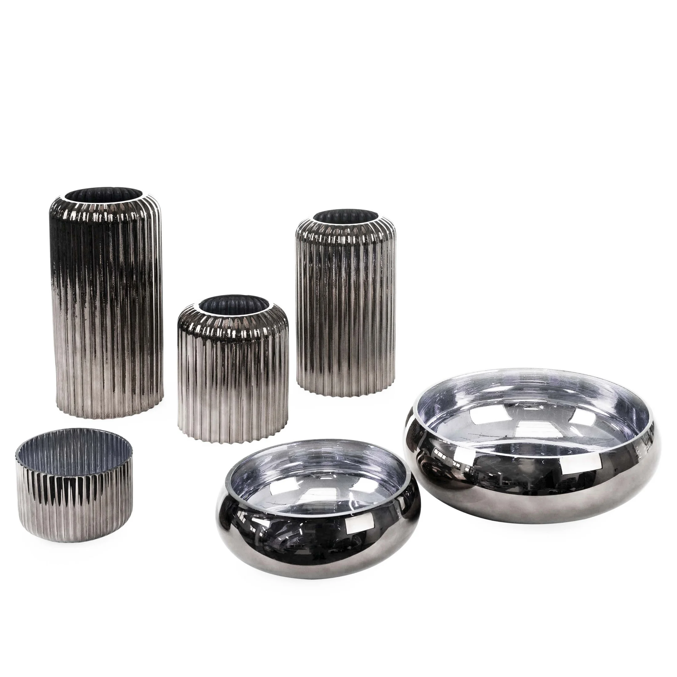 Świecznik ze szkła artystycznego srebrny