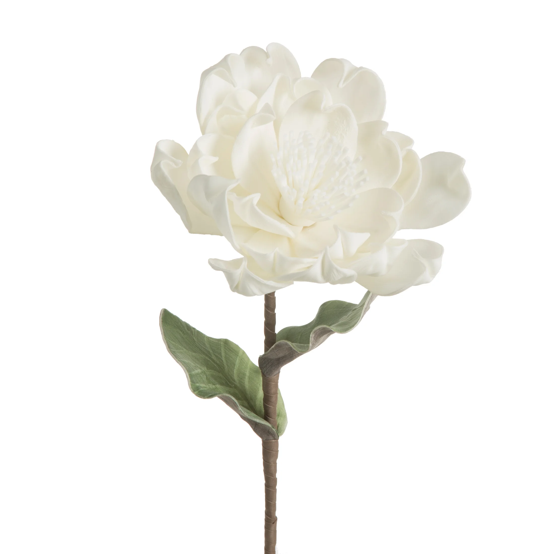 Kwiat sztuczny biały z plastycznej pianki foamiran 68 cm