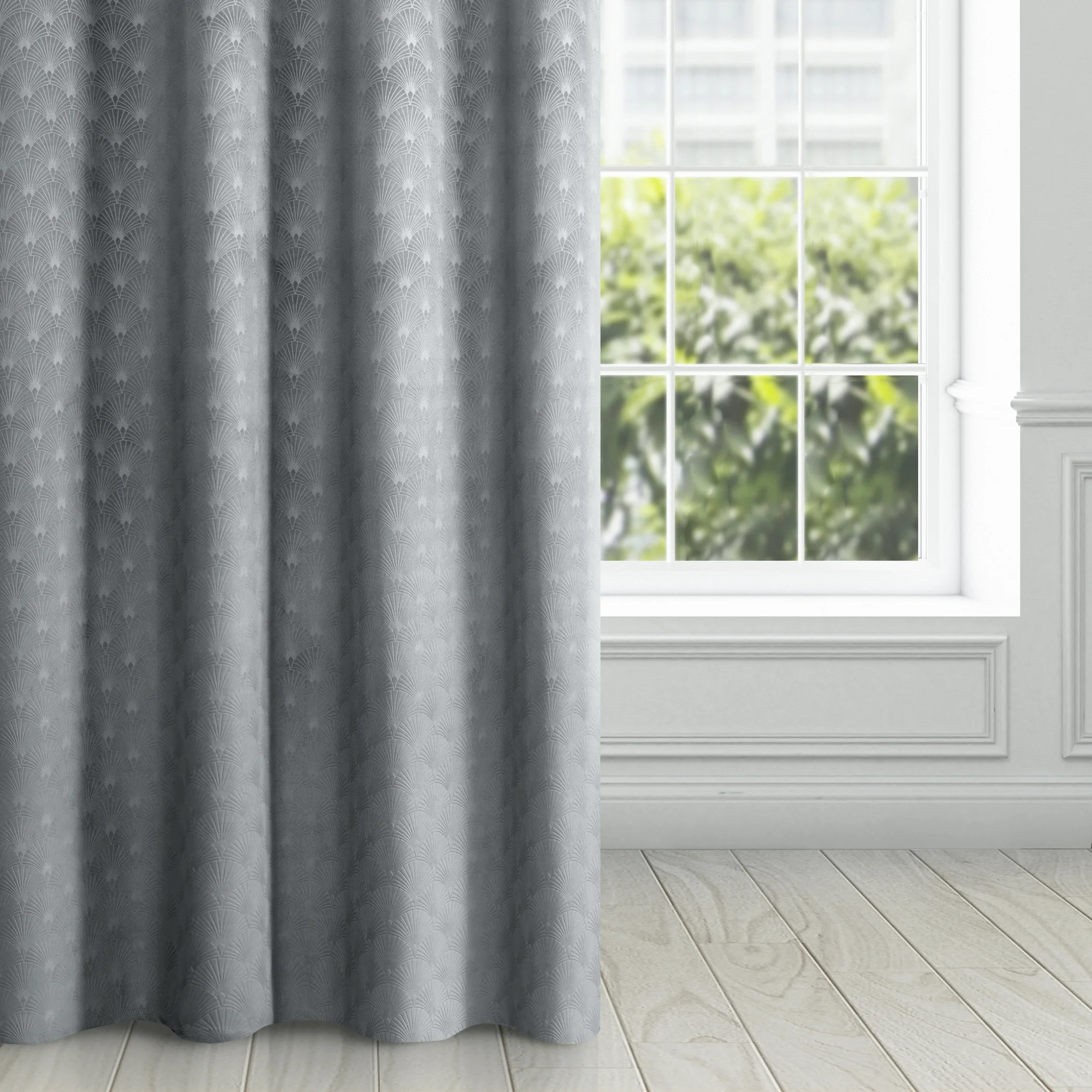 Zasłona stalowa z wytłaczanego welwetu 140x250 cm przelotka - JULIA | eurofirany