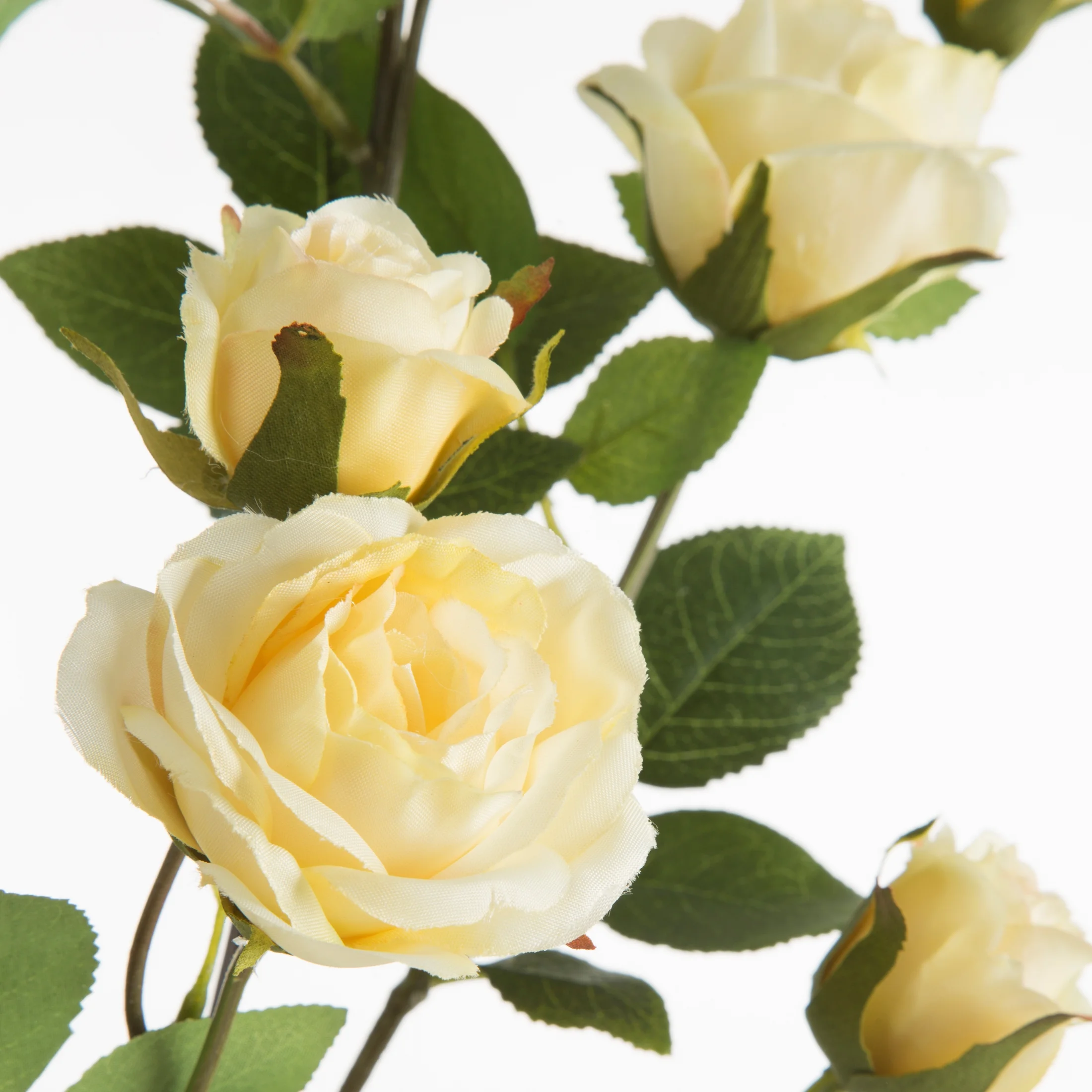 Kwiat sztuczny róża jasnożółty 75 cm