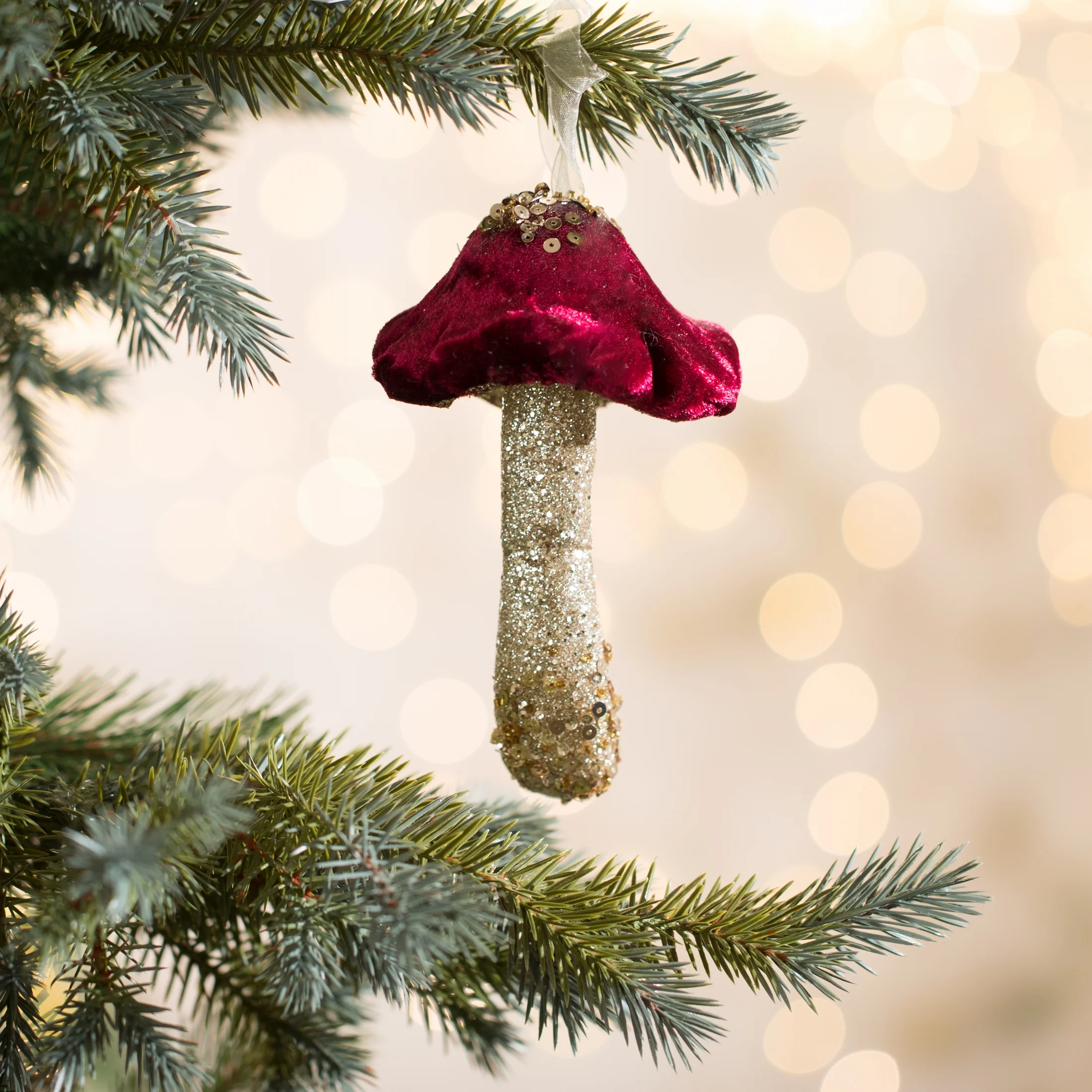 Ozdoba choinkowa GRZYBEK z welwetu | 