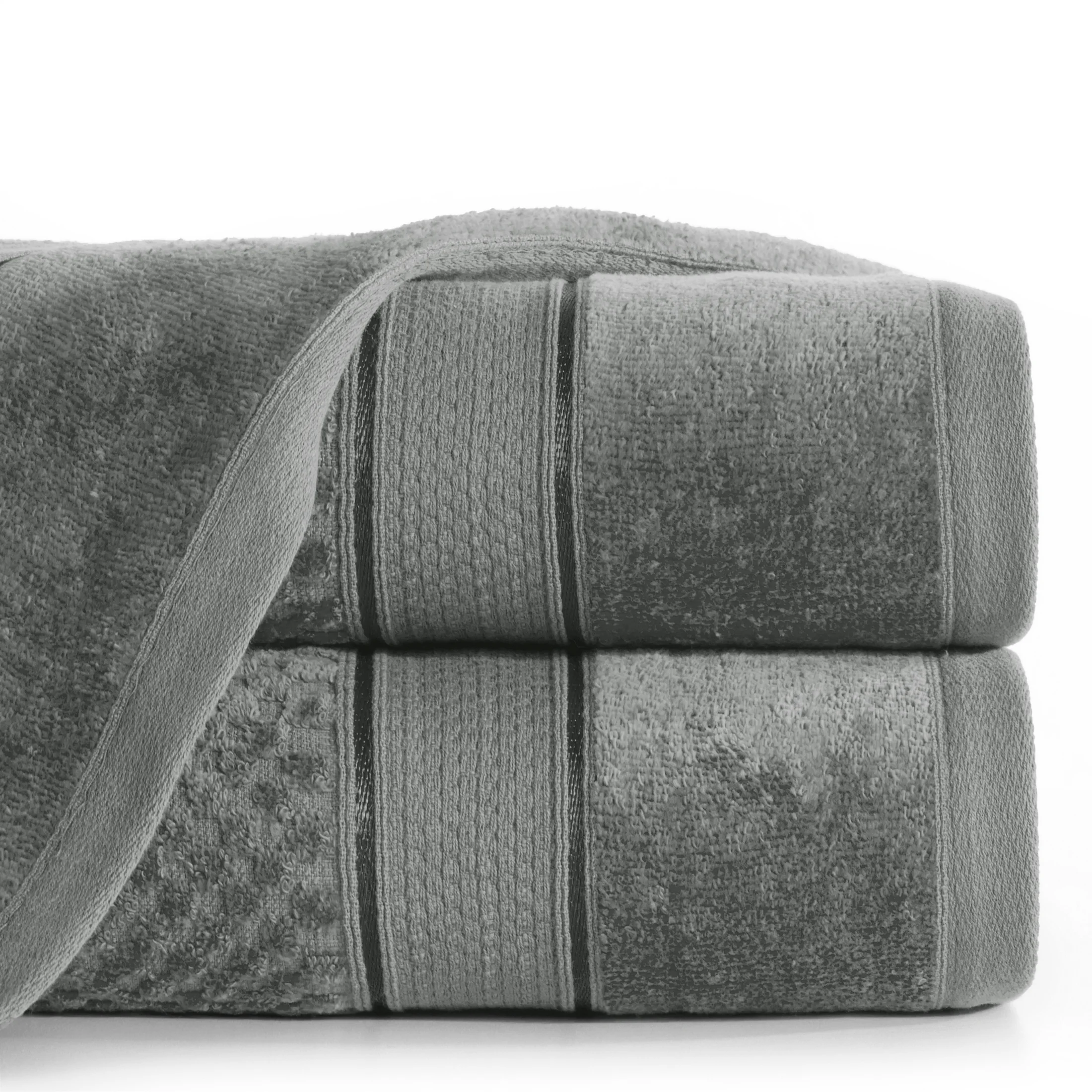 Ręcznik do rąk 30x50 cm bawełniany kolor stalowy z welwetową bordiurą 500 g/m2 JESSI