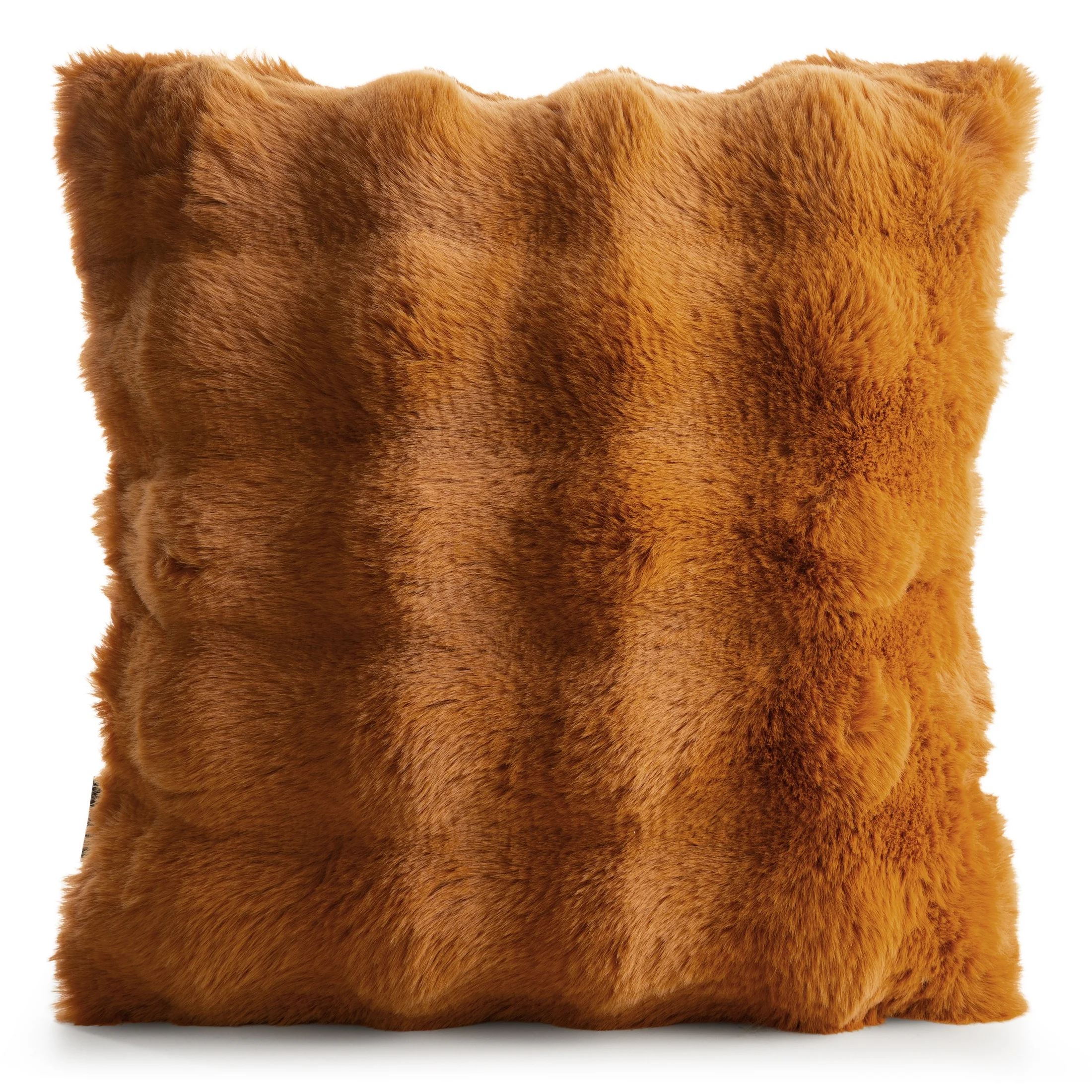 Poszewka na poduszkę 45x45 cm z futerka kolor miodowy zdobiona efektem 3D LILY | eurofirany