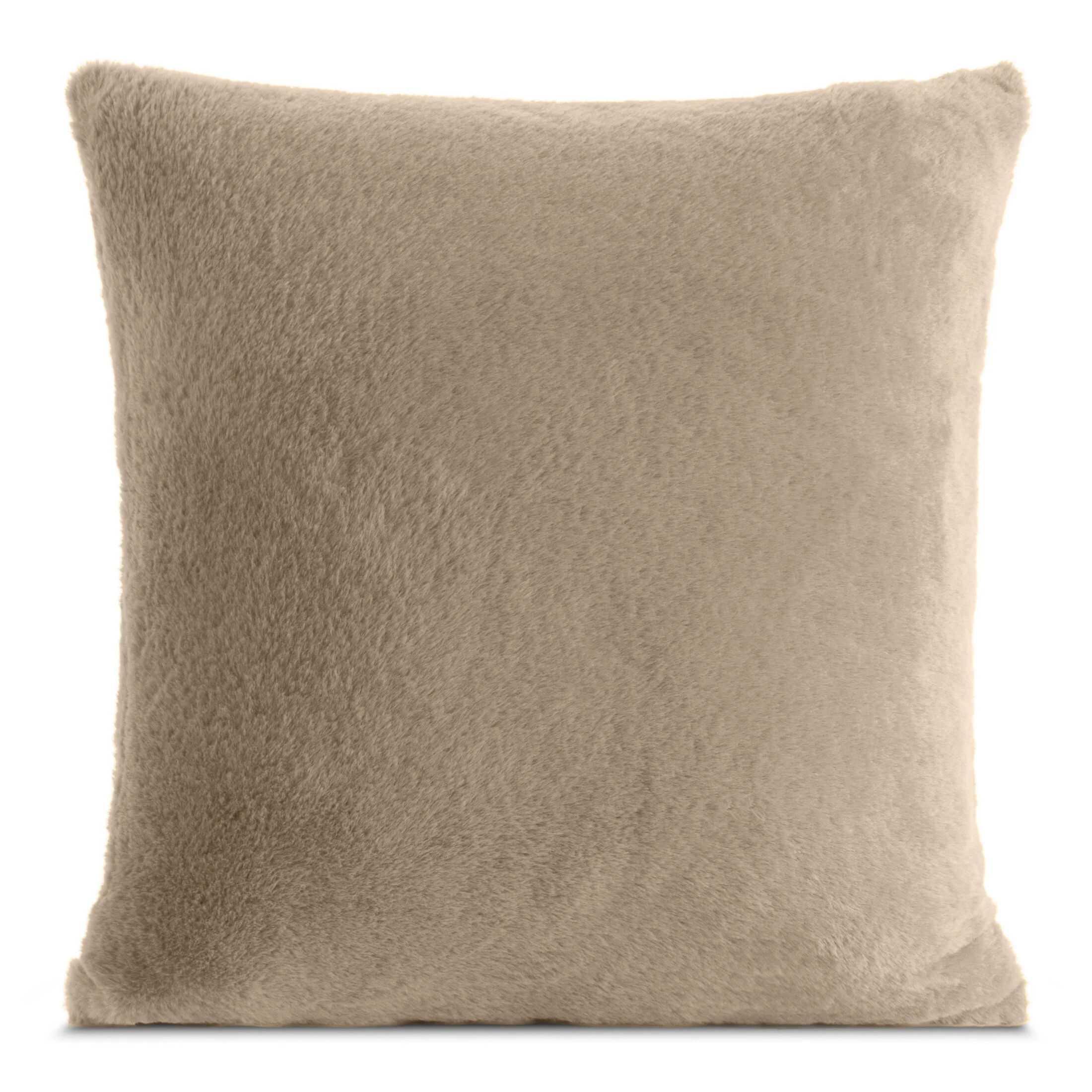 Poszewka na poduszkę 60x60 cm jasnobeżowa z miękkiej futrzanej tkaniny NINA | eurofirany