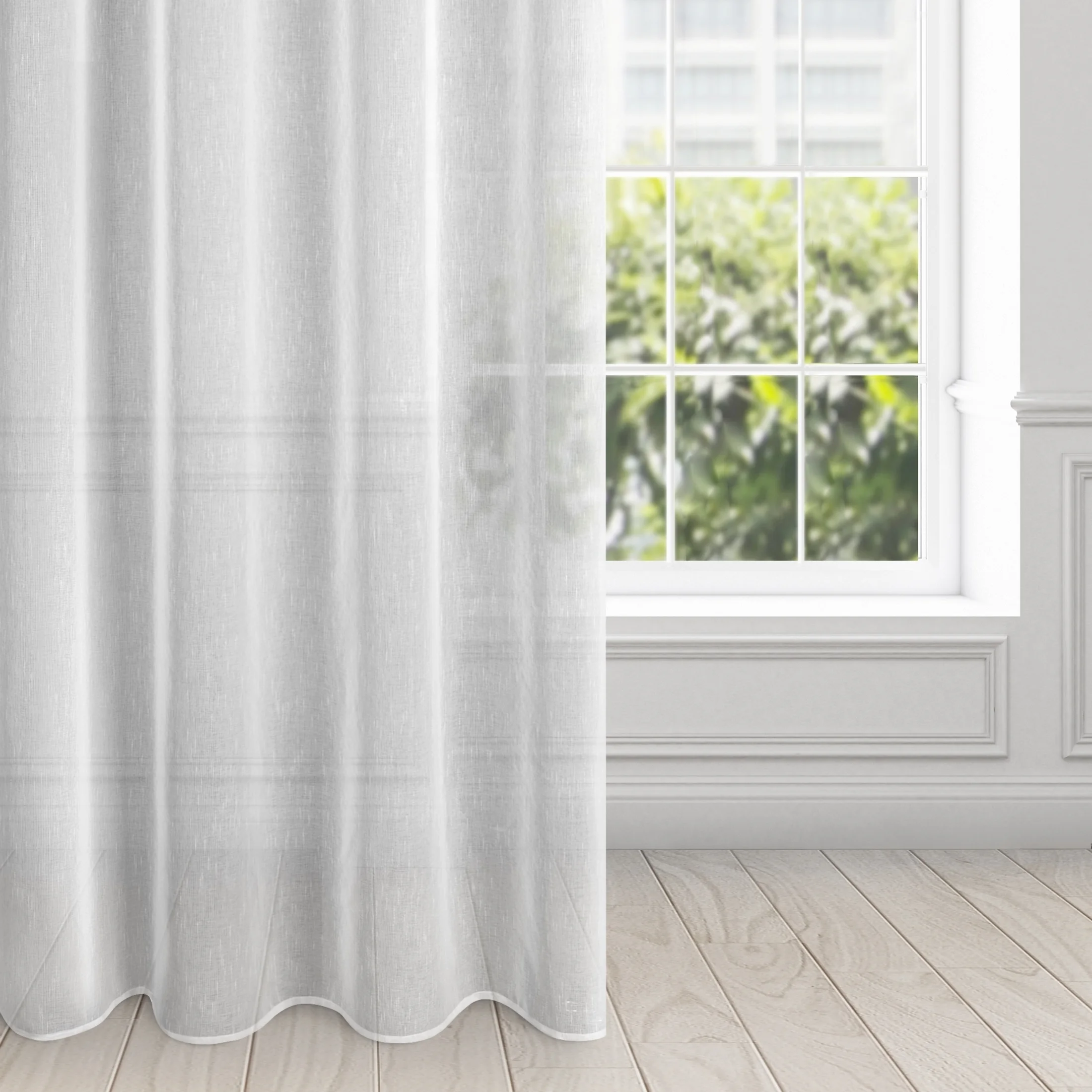 Firana biała o strukturze drobnego deszczyku 140x250 cm przelotka SONIA