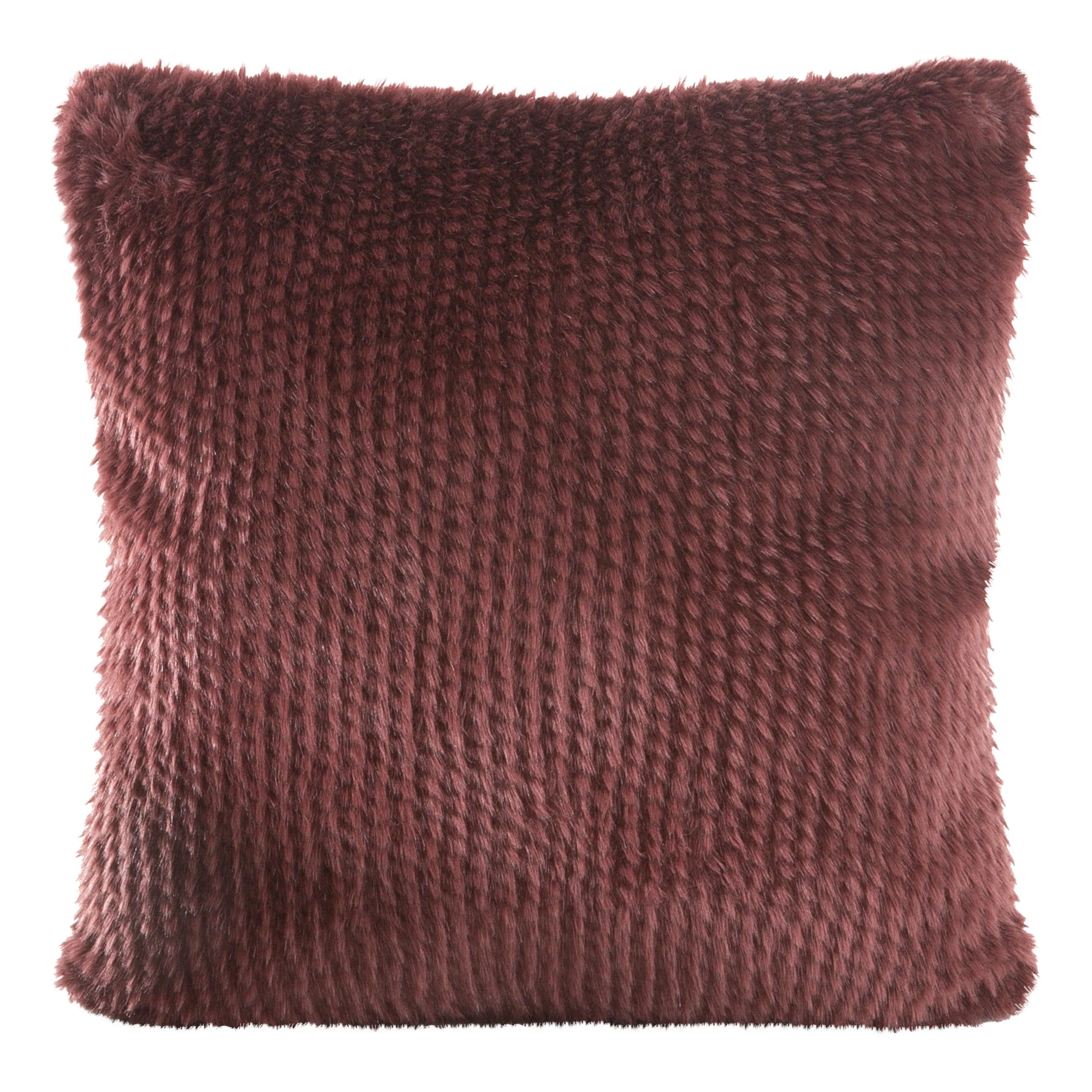 Poszewka na poduszkę 45x45 cm bordowa z futerkowej tkaniny FOX Diva Line | eurofirany