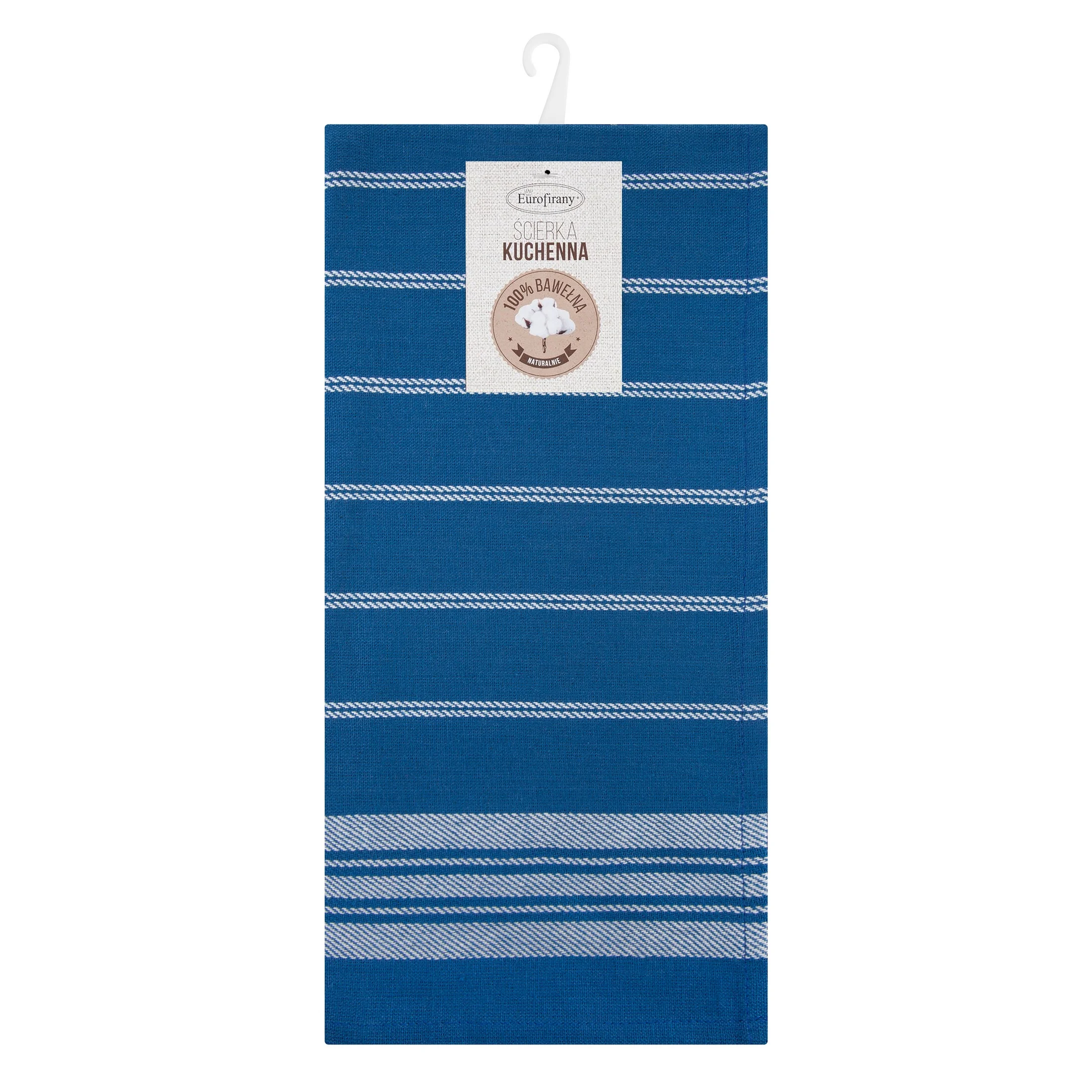 Komplet ściereczek kuchennych 2szt 50x70 cm bawełniany kolor niebieski w kratkę oraz subtelne pasy 200 g/m2 RUBI