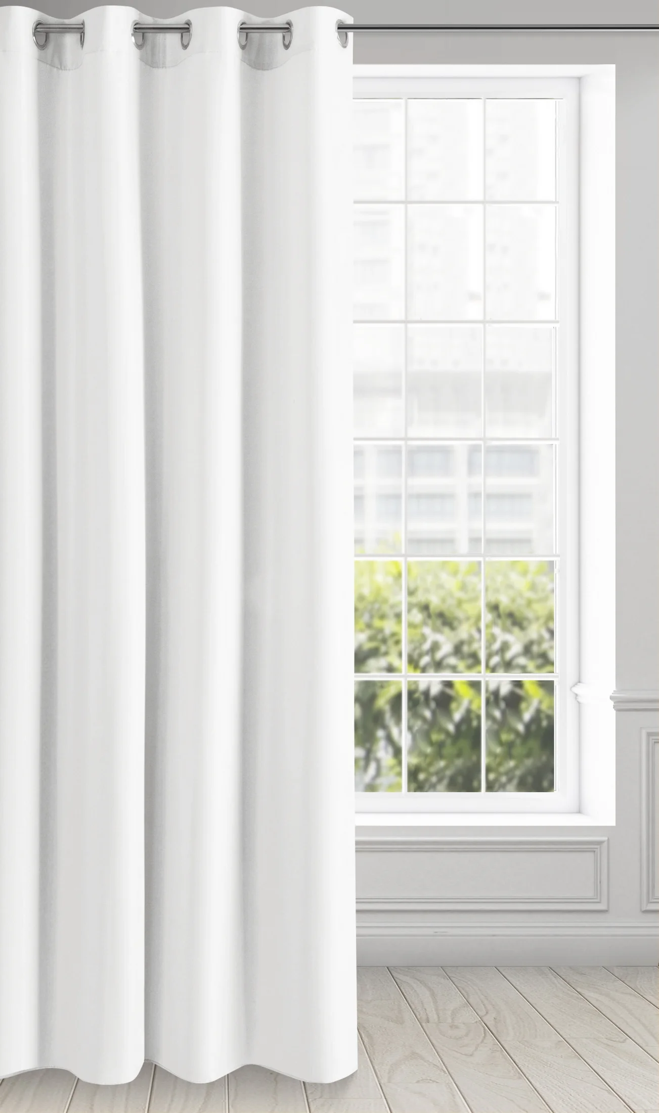 Zasłona biała z matowej gładkiej tkaniny 140x250 cm przelotka RITA