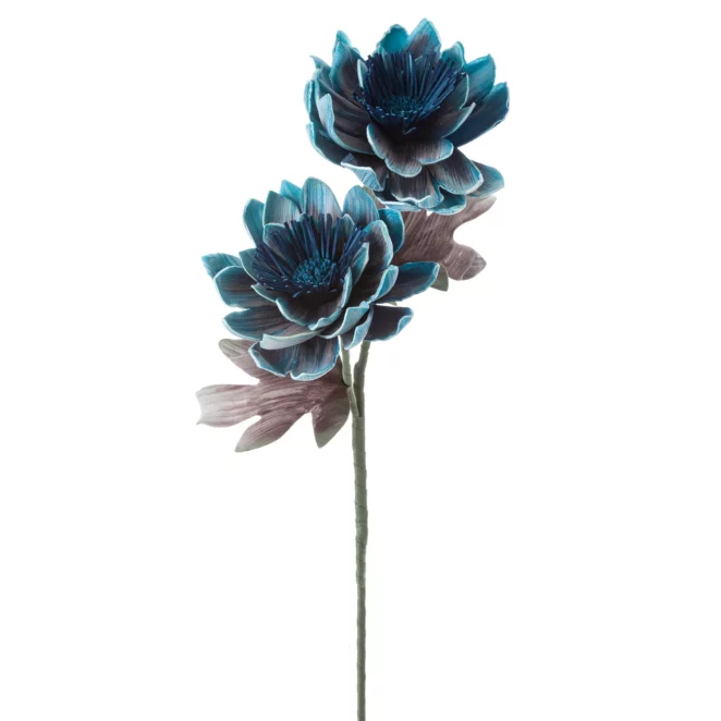 Kwiat sztuczny dalia niebieski 84 cm