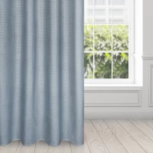 Zasłona welwetowa granatowo, srebrna z nadrukiem pepitki 140x250cm przelotka - DARCY