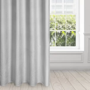 Zasłona welwetowa srebrno, szara z nadrukiem pepitki 140x250cm przelotka - DARCY