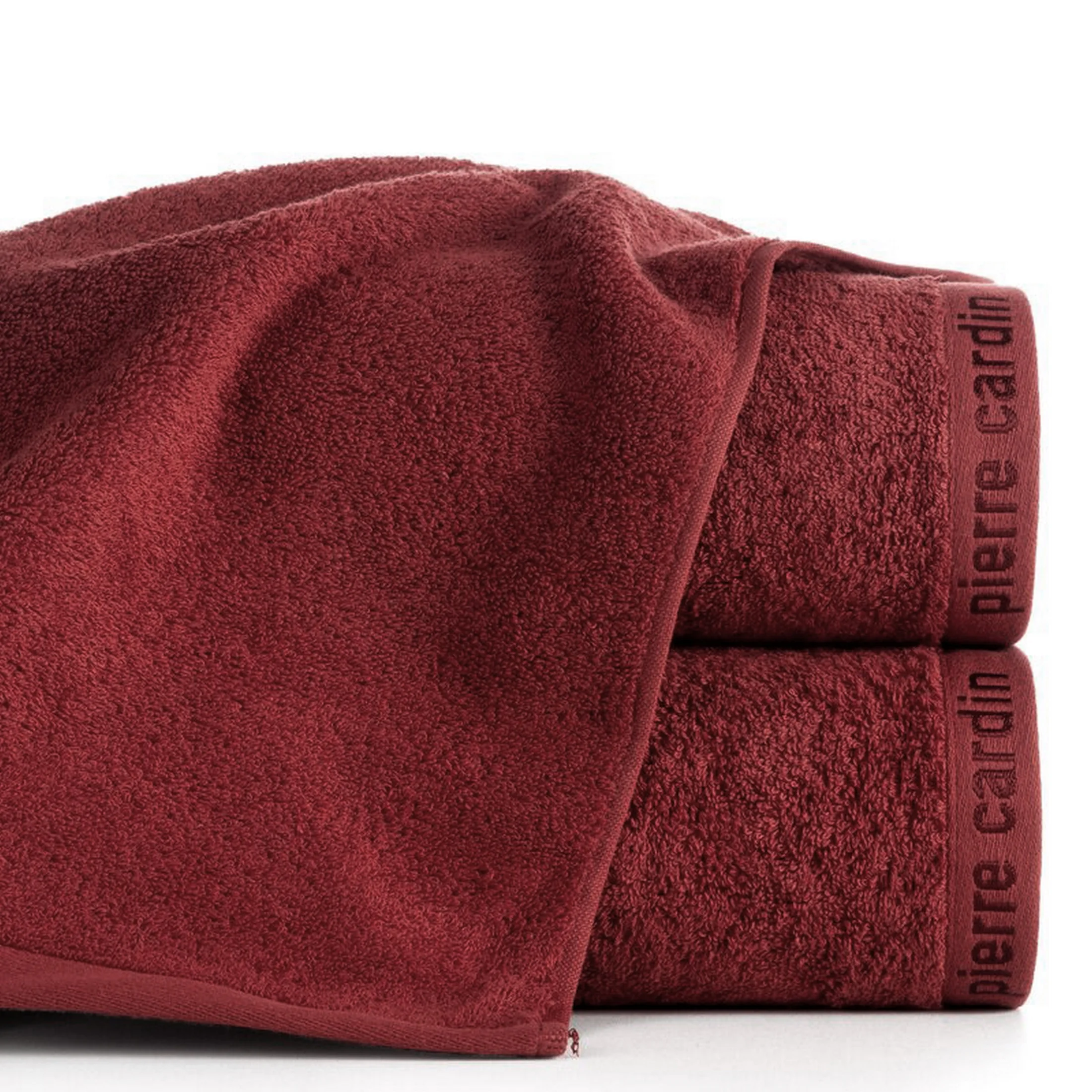 Ręcznik kąpielowy 70x140 cm bawełniany kolor ceglasty z żakardową bordiurą 430 g/m2 EVI Pierre Cardin