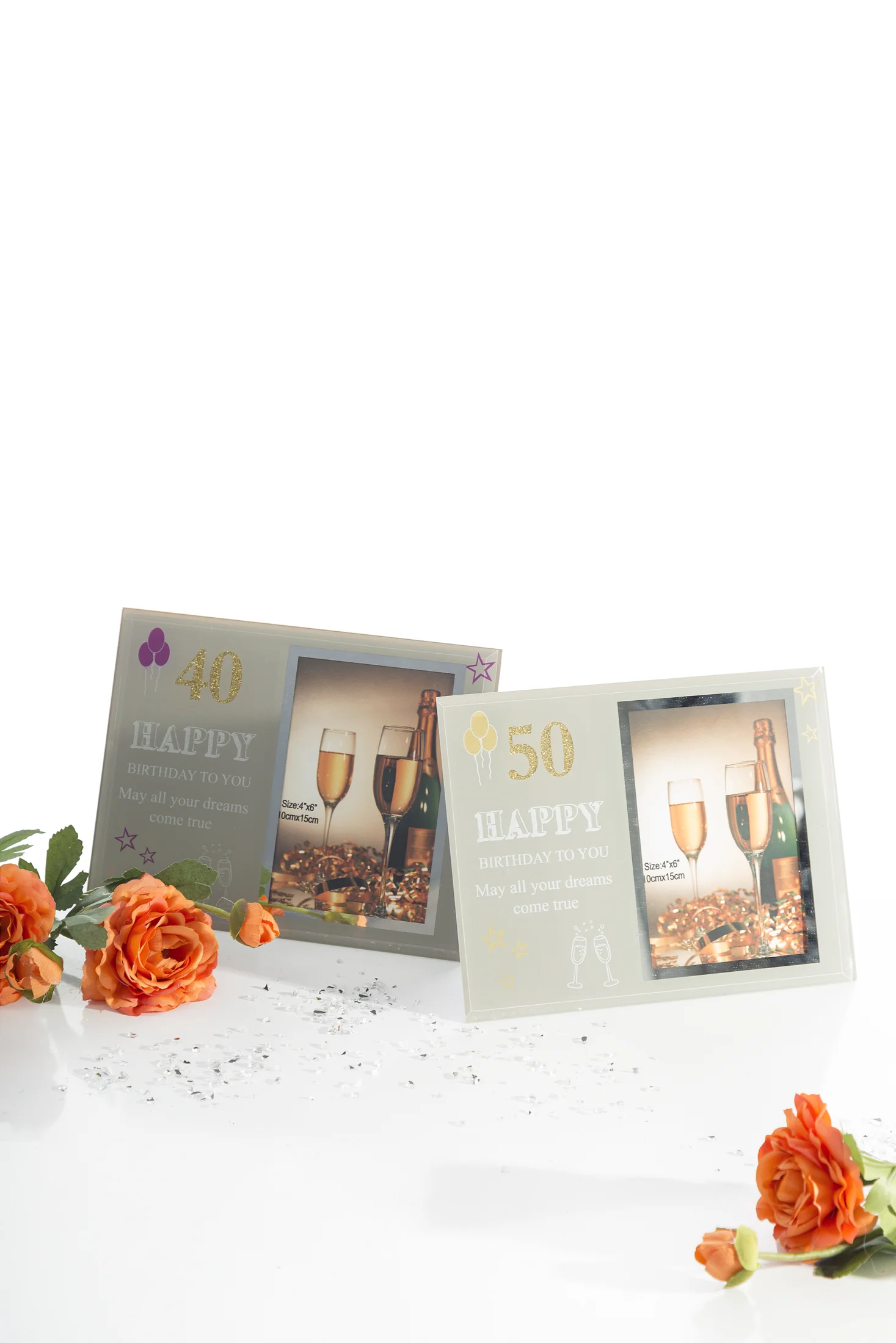 Ramka szklana szara 23x1x18 cm BIRTHDAY 2