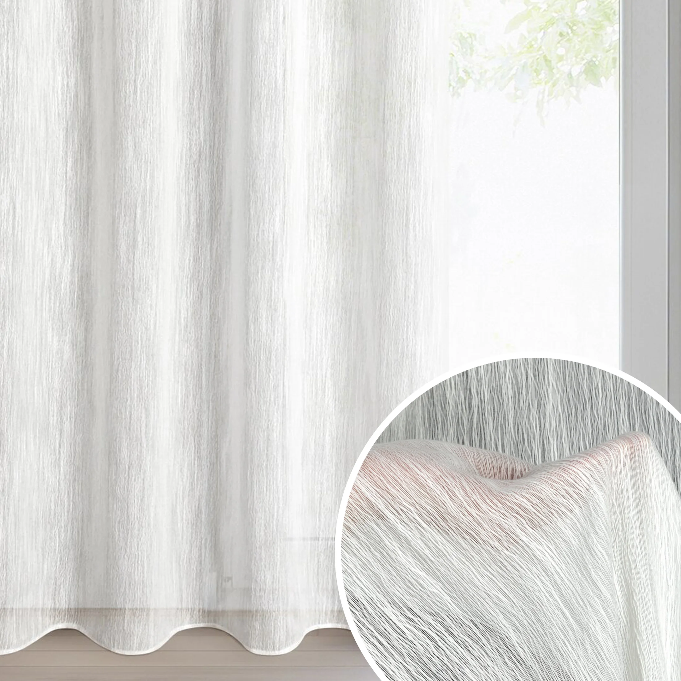 Firana biała o strukturze deszczyku 140x250 cm przelotka ADELE | eurofirany