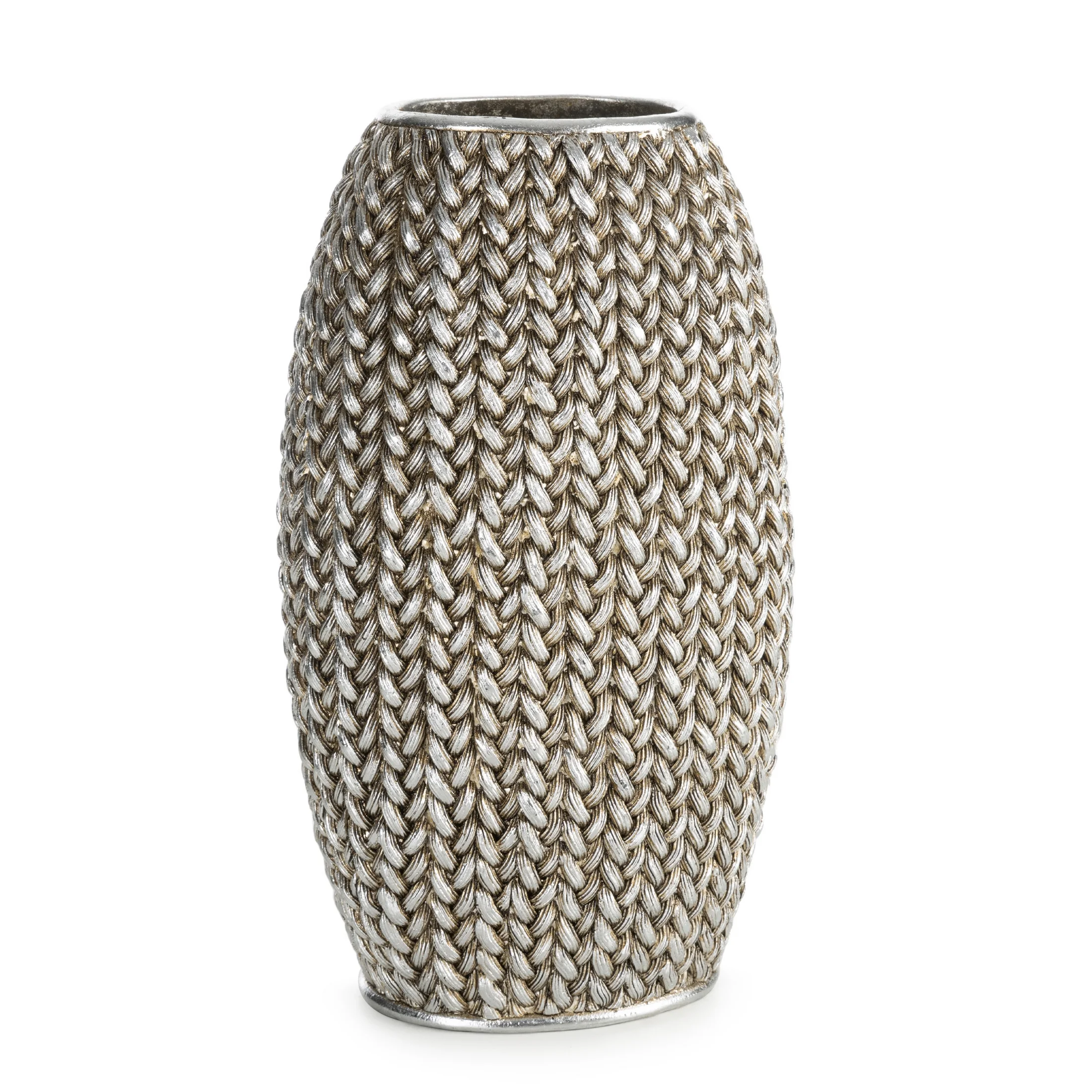 Wazon dekoracyjny MOLI zdobiony wzorem plecionego sweterka | eurofirany