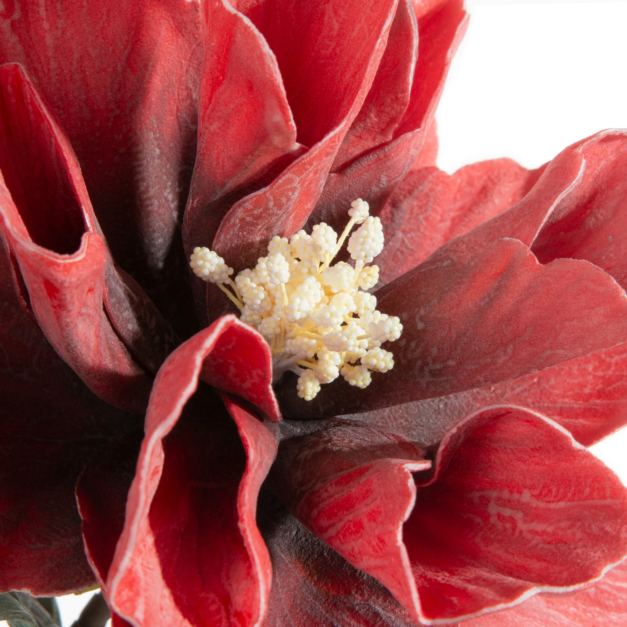 Kwiat sztuczny czerwony z plastycznej pianki foamiran 70 cm