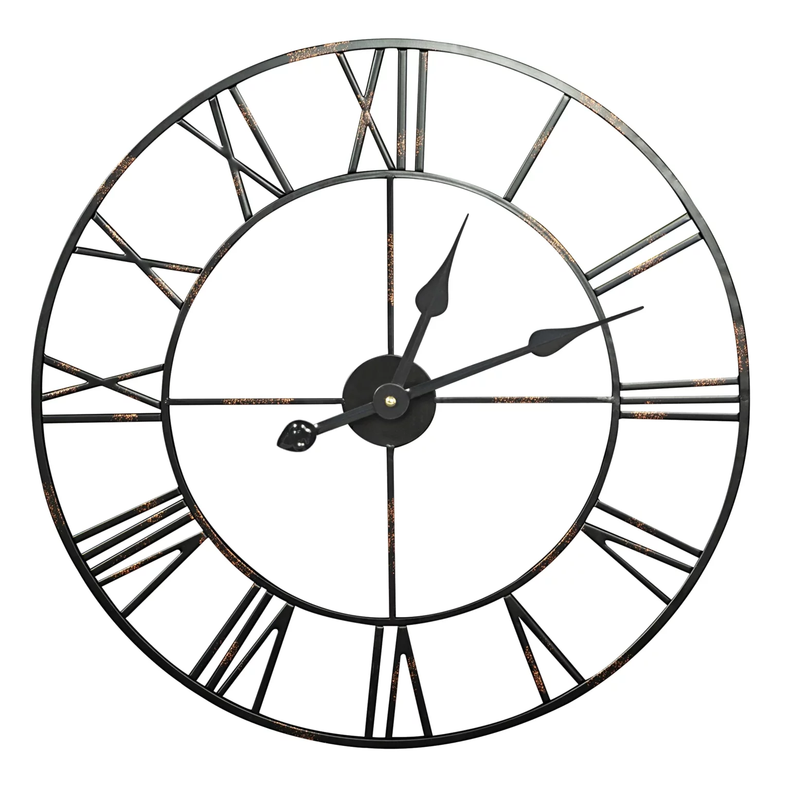 Zegar ścienny czarny w stylu vintage z metalu średnica 70x5 cm