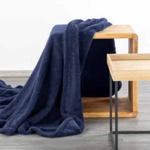 Koc polarowy 200x220 cm granatowy LORI Design 91