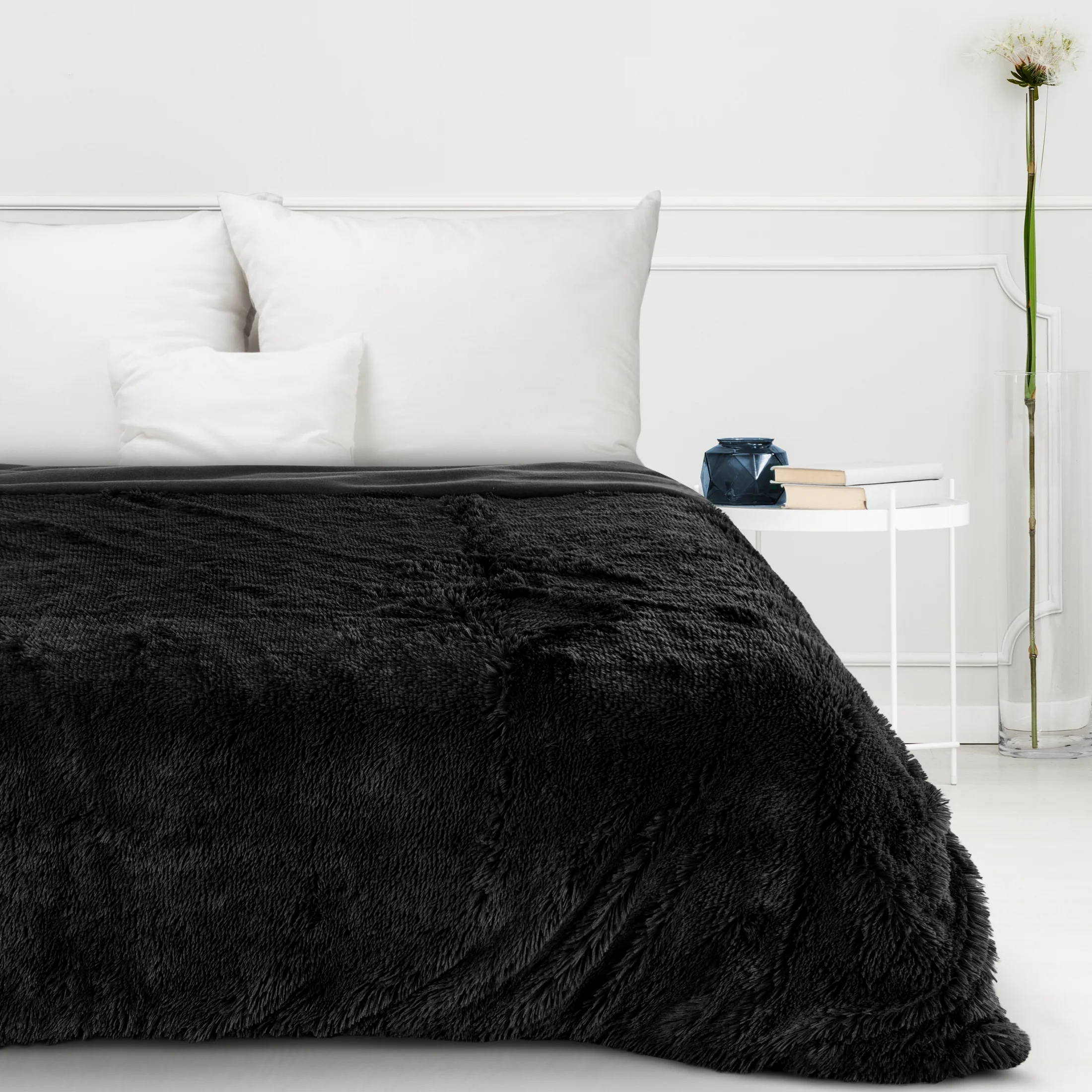 Koc o strukturze miękkiego futra 150x200 cm czarny TIFANY 1 Design 91