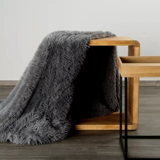Koc o strukturze miękkiego futra 170x210 cm stalowy TIFANY 1 Design 91